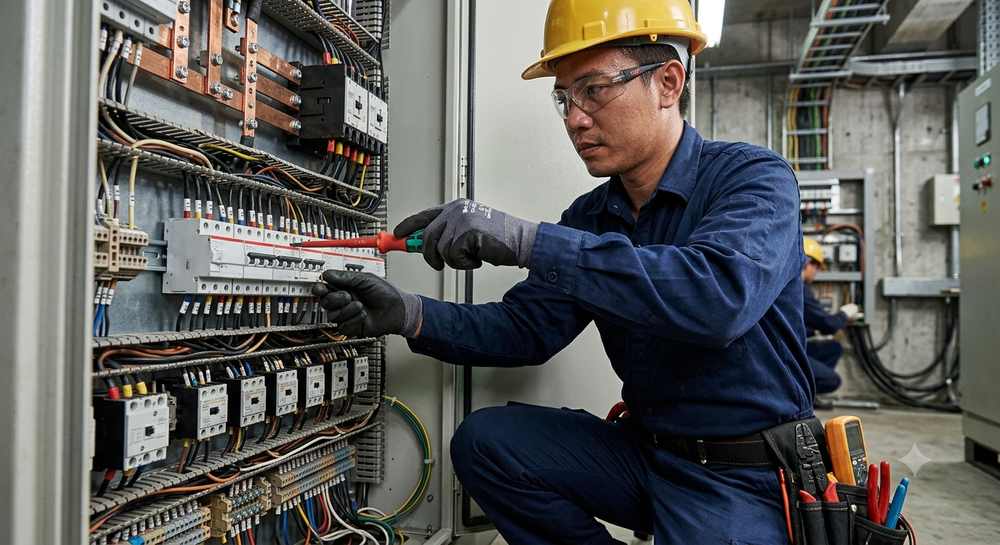 Kiểm tra và siết chặt các điểm đấu nối